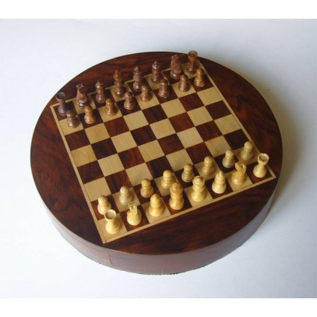 Echecs magnétique rond en Palissandre 23cm