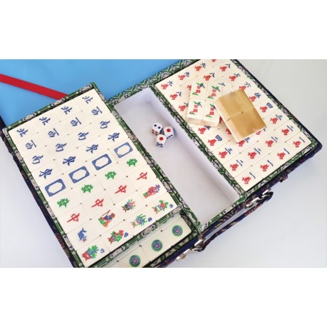 MahJong tuiles os et bambou coffret vintage