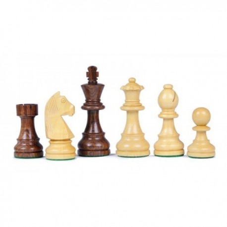 Pièces d'échecs en sheesham N°2, plombees-feutrees